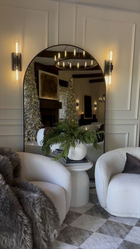 Summertstyles on LTK Country Glam Home Decor, Cozy Chic Home Decor, Cosy Modern Home, New Years Decoration Ideas Home, Cocktail Room In House, Elegant Modern Living Room Inspiration, Walmart Mirrors, Black And Silver Decor, Luxury Hotel Aesthetic