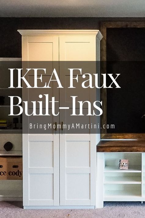 Armoire Ikea, Ikea Built In, House Shifting, Ikea Furniture Hacks, Ikea Pax, Built In Bookcase, Built In Desk, Furniture Hacks, Ikea Furniture