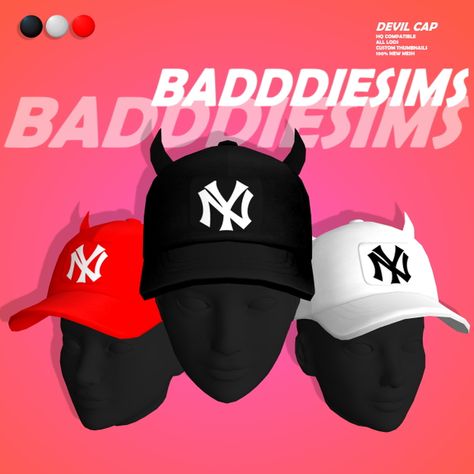 DEVIL CAP | BADDDIESIMS on Patreon Sims 4 Mac, Sims 4 Men Clothing, Sims 4 Male Clothes, Sims 4 Black Hair, Sims 4 Family, Sims Clothes, Sims 4 Cc Shoes, The Sims 4 Packs, Sims 4 Mm Cc