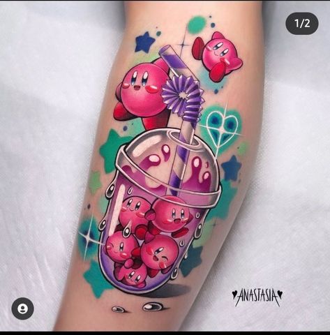 Pastel Tattoo, Artsy Tattoos, Bright Tattoos, Tattoo Techniques, Scary Tattoos, Pokemon Tattoo, Kawaii Tattoo, Sweet Tattoos, Cute Little Tattoos