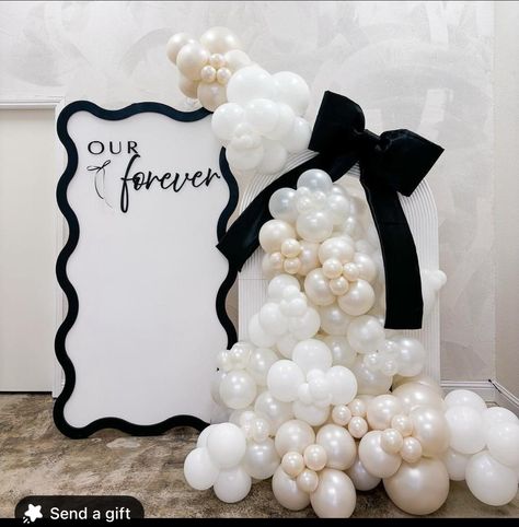 Pearl Balloon Decor, Hijab Party, Pearl Bridal Shower, Pearl Balloons, 40 Balloons, Birthday Room Decorations, Simple Birthday Decorations, Black Velvet Bow, Birthday Dinner Party