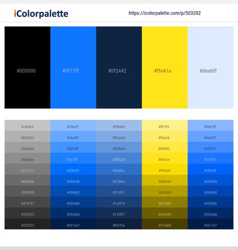 Colors included in this palette similar to Alice Blue, Azure Radiance, Beige, Black, Black and Alice Blue, Black and Dodger Blue, Black and Gold, Black and Midnight Blue, Blue, Blue Zodiac, Broom, . Download color palette as Pdf, Adobe swatch and more. Pink Color Combination, Pallet Kitchen, Led Colors, Dark Color Palette, Black Color Palette, Midnight Blue Color, Hex Color Palette, Gold Color Palettes, Light Steel Blue