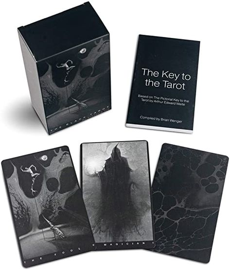 Black And White Tarot Cards, Tarot Deck Aesthetic, Black Tarot Deck, Tarot Cards Design, Black Tarot Cards, Witchy Desk, Tarot Meanings Cheat Sheets, Modern Tarot Deck, Unique Tarot Cards