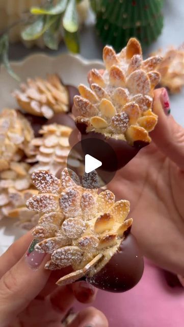 Pinecone Truffles Recipe, Christmas Turtle Cookies, Christmas Recipe Videos, Pinecone Truffles, Pinecone Cookies, 4 Ingredient Cookies, Cozy Winter Vibes, Truffle Cookies, Easy Holiday Treats