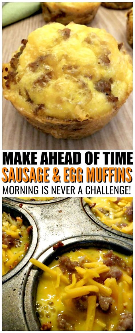 Sausage And Egg Cups Muffin Tins, Sausage Egg And Cheese Muffins Breakfast Cups, Sausage Egg Muffin Cups, Egg And Sausage Muffins, Sausage And Egg Muffins, Sausage Egg Cheese Muffins, Quick Morning Breakfast, Eggs Muffins, Sausage Breakfast Muffins