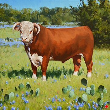 Hereford Bull, Hereford Cattle, Bull Painting, Bull Art, Cow Pictures, Western Paintings, Farm Art, Cow Painting, Bull Riding