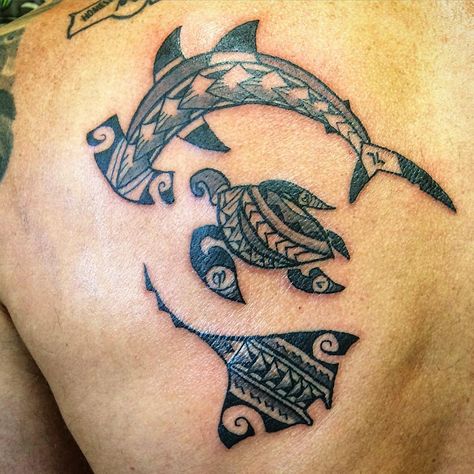 Hawaiian Animal Tattoos Hawaiian Tattoo Meanings, Animal Tattoo Meanings, Design Tatuaje, Small Wave Tattoo, Hawaii Tattoos, Family Tattoo Designs, Polynesian Tattoo Designs, Female Tattoos, Polynesian Tattoos