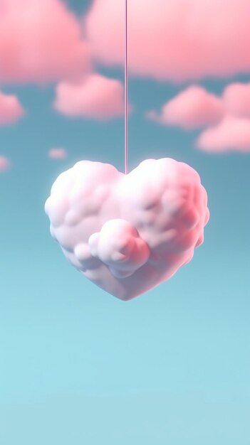 Una nube en forma de corazón con las pal... | Premium Photo #Freepik #photo #papel-tapiz-corazon #fondo-corazones #ilustracion-nube #nubes-corazon Premium Photo, Angeles, Angel, White, Quick Saves