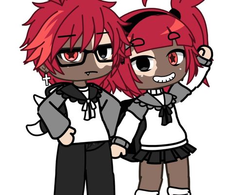 Gacha Life Siblings Oc, Twins Gacha Life, Twin Gacha Life Oc, Matching Gacha Life Outfits, Twin Ocs, Outfit Gacha Club, Gacha Life Outfit, Gacha Life Sleep Outfits, Gacha Fits