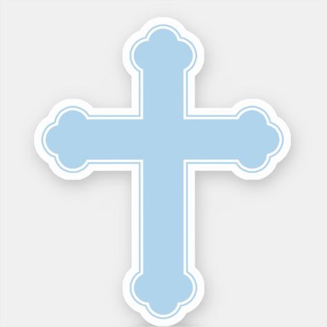 Elegant Blue Cross Sticker | Zazzle Cross Cake Topper Baptisms, Cross Topper, Cross Sticker, Cross Clipart, Catholic Cross, Cross Wallpaper, Color Celeste, Baby Cross, Blue Cross