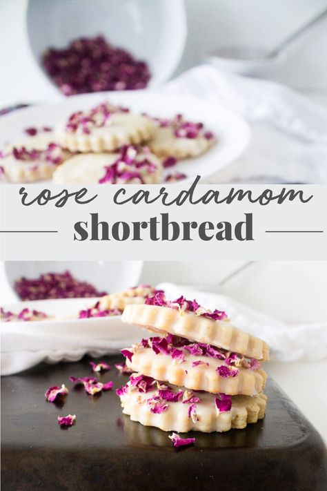 Cardamom Shortbread, Cardamom Cookies, Edible Rose Petals, Ideas Cocina, Rose Cookies, Rose Recipes, Cookie Bar, Baking Essentials, Bar Recipes