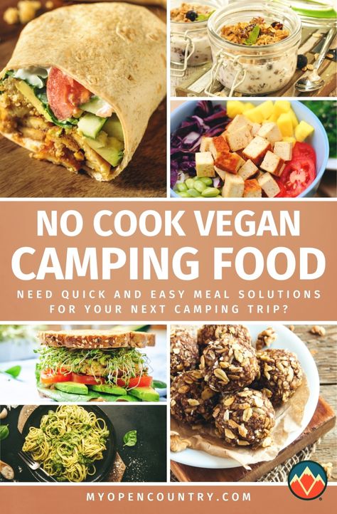 Need quick and easy meal solutions for your next camping trip? Explore our collection of no-cook vegan camping food ideas. From refreshing breakfasts to nutritious lunches and light dinners, these meals are perfect for campers without access to a stove or who prefer minimal prep. Keep your camping trip healthy and fuss-free with these plant-based options. Vegan Rv Meals, Easy Vegan Travel Meals, Meatless Camping Meals, Vegan Camping Meals, Vegan Picnic Food, Hiking Recipes, Travel Meals, Vegetarian Camping Recipes, Vegan Camping Food