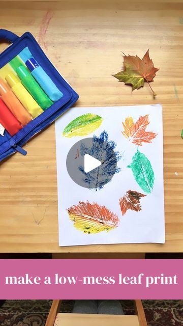 Sami Krasny • homeschool mom & block play expert on Instagram: "Make a leaf print! 🍁🌈🍂

This is a super simple version of leaf prints using tempera paint sticks! It’s not too messy and really kid friendly. They come out pretty (or at least pretty interesting) almost always - making it a great process art project for young children! 

The paint sticks used here are from @lovevery! 

Follow these steps:
1- cover the back of your leaf with paint. Fresher leaves are more durable so I recommend using some you found recently. Try to paint all the way to the edges- use a scrap of paper as a work mat to contain the mess. 
2- press the leaf onto a clean sheet of paper, flip it over and rub the paper firmly with your fingers. I tell my kids to do this until they can see the leaf’s veins. 
3- flip Leaf Rubbing Art, Tempera Paint Sticks, Paint Sticks, Block Play, Clean Sheets, Tempera Paint, Stick Art, Painted Sticks, Homeschool Mom