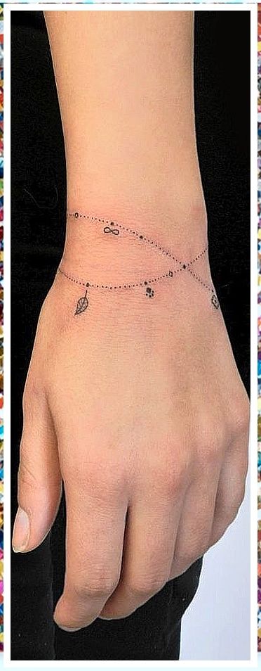 Tattoo Bracelet - Awesome! - Get your products from the online store - Amazon.com Armband Tattoo Frau, Tattoos Pulseras, Charm Bracelet Tattoo, Wrist Bracelet Tattoo, Anklet Tattoos, Cat Tattoos, Small Wrist Tattoos, Tiny Tattoo, Wrist Tattoos For Women