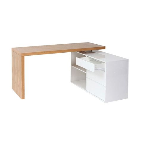 Bureau modulable new max blanc brillant Miliboo | La Redoute Small Office Design Interior, Palette Furniture, Salon Suites Decor, Foldable Furniture, Office Table Design, Hospital Interior, Desk Inspo, Work Space Decor, Table Office