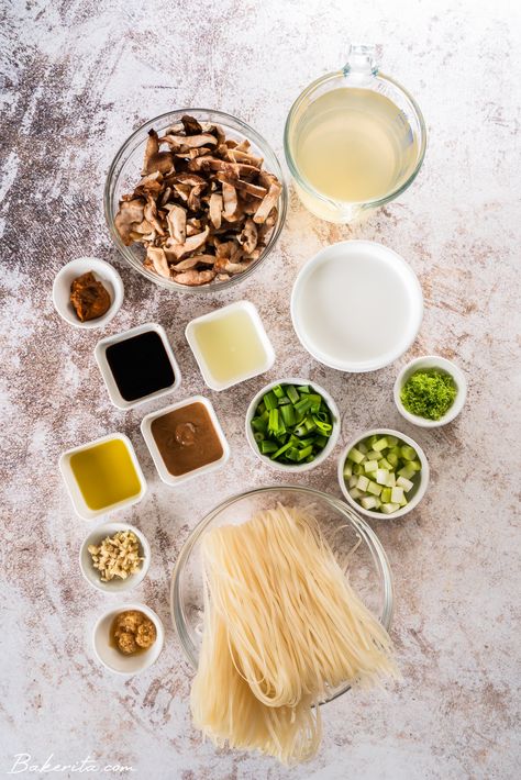 This One-Pot Miso Pasta with Mushrooms is so creamy with coconut milk to keep it vegan, easy to make in just one pot, and so flavorful! This flavorful gluten-free pasta dish will become a weeknight staple. It's ready in just 30 minutes! Creamy Miso Pasta, Miso Mushroom Soup, Mushroom Coconut Milk, Mushroom Miso, Miso Pasta, Gluten Free Pasta Dishes, Pasta With Mushrooms, Coconut Milk Soup, White Miso