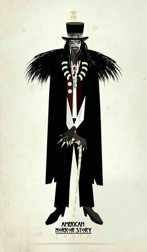 American Horror Story Art, American Horror Story Series, Brad Falchuk, Voodoo Art, Papa Legba, American Horror Story Coven, New Orleans Art, Corset Black, Ryan Murphy