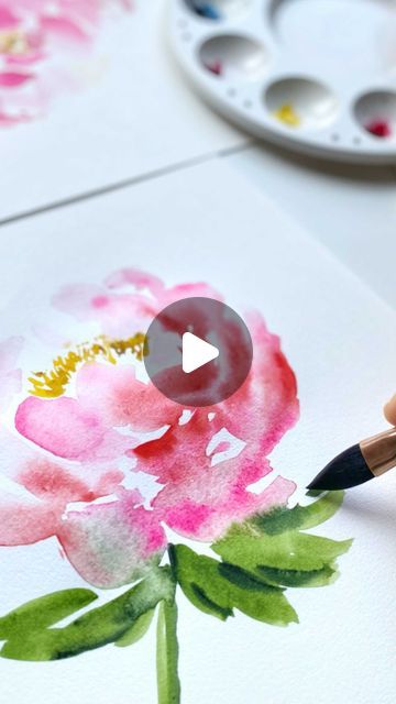 1,991 likes, 25 comments - paintstobrushes on May 23, 2021: "Peony practice with my Princeton Neptune Oval wash this Monday morning 💓 It’s all about following your gut feeling and trust when painting this flower. Link in bio to learn How to Paint Peonies with 3 different brushes & you get to redeem *14 days of free access to watch it too! Tag/share with someone who will love to paint this flower. Happy painting! 💛 Watercolor on 100% cotton cp paper by Arto Campap #watercolor #peony #waterco Paint Peonies, Watercolour Peonies, Painting Peonies, Peonies Watercolor, Peony Watercolor, Watercolor Peony, Learn Watercolor Painting, Happy Painting, Watercolor Beginner