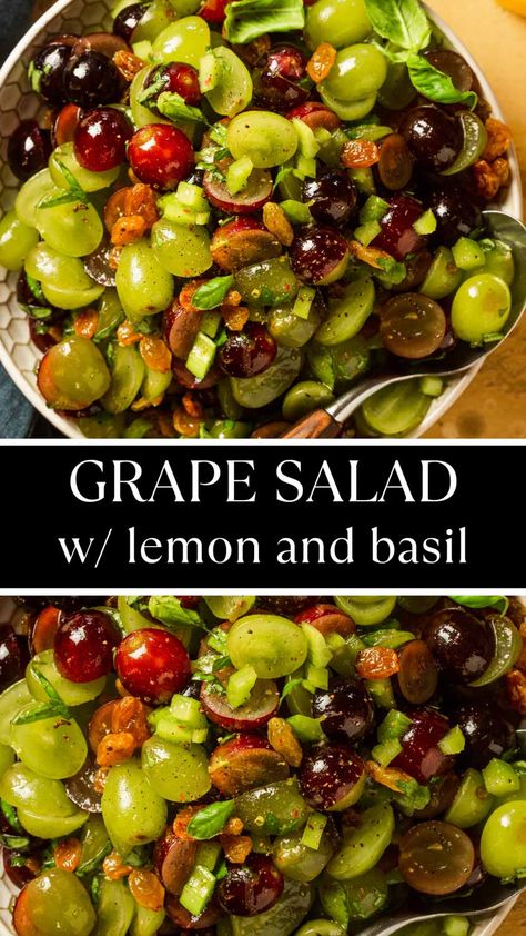 Simple Grape Salad Recipe Grape Salad Recipe, Summer Food Party, Grape Recipes, Fruit Salad Easy, Fresh Salad Recipes, Grape Salad, Veggie Sandwich, Fennel Salad, Mango Salad