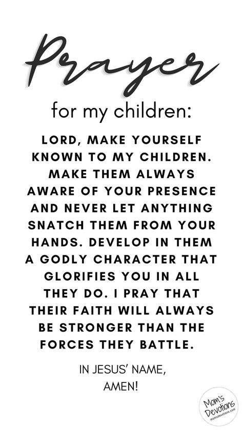 The most important thing we can do as parents is to pray for our kids! #prayer #parenting #bible Verses To Pray Over Children, How To Pray For Your Children, Anointing Prayer For Children, Scripture To Pray Over Children, Praying Over Your Children, How To Pray For Kids, Prayers Over Your Children, Prayer Over Children, Scripture About Children