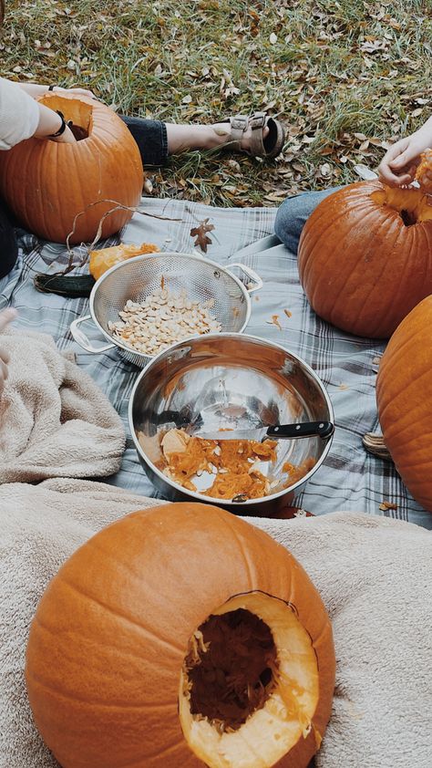 Pumpkin Painting Picnic, Carving Pumpkins Aesthetic, Fall Party Aesthetic, Pumpkin Carving Date, Fall Picnic Aesthetic, Halloween Hangout, Bucketlist 2024, Pumpkin Carving Aesthetic, Bestie Dates