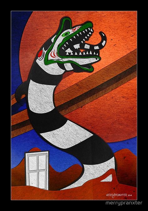 Canvas Sandworm print Beetlejuice Painting, Beetlejuice Fan Art, Beetle Juice, Cartoon Artwork, Simple Canvas Paintings, Cute Canvas Paintings, Cartoon Painting, Round Canvas, Cute Canvas