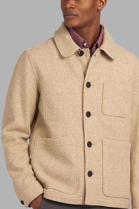 Barbour Kennington Wool Jacket (Beige) Wool Shirt Jacket, Wool Jacket Men, Morning Commute, Wool Shirt, Tailored Shirts, Beard Styles, Jackets Online, Jacket Buttons, Wool Jacket