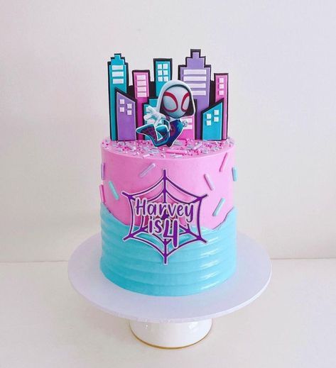 Spidergwen Cake, Spidergirl Birthday Party, Ghost Spider Cake, Spidey Birthday, Hedgehog Birthday, 3rd Birthday Cakes, Ash Wednesday, Spiderman Birthday, Gwen Stacy