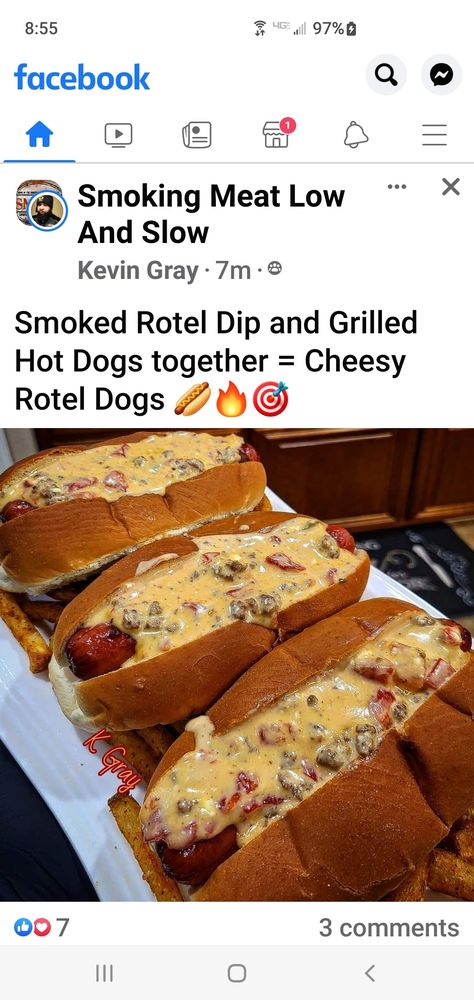 Rotel Dip On The Grill, Rotel Hot Dogs, Smoked Rotel Dip On Grill, Cheesy Rotel Hot Dogs, Hot Dog Mac And Cheese, Cheesy Rotel Dogs, Queso Hot Dogs, Cheesy Hot Dog Roll Ups, Hot Dog Burnt Ends Smoker