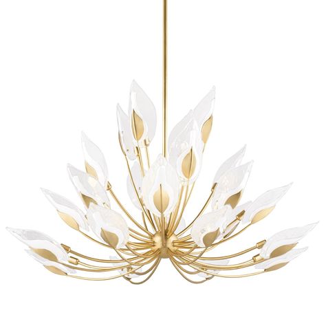 BLOSSOM 4856-GL | Hudson Valley Lighting Group Glass Candelabra, Chandelier Gold, Round Chandelier, Contemporary Chandelier, Large Chandeliers, Chandelier For Sale, Gold Chandelier, Hudson Valley Lighting, Light Chandelier