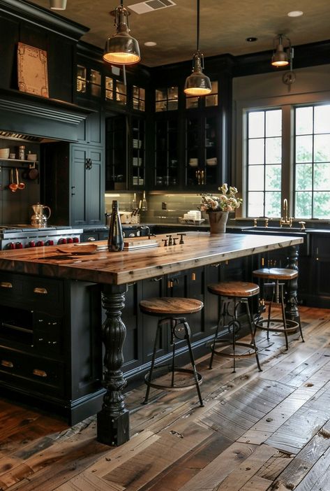 Contemporary Victorian kitchen island ideas combining charm with modern needs Victorian Kitchen Island, Dark Victorian Kitchen, Victorian Kitchen Aesthetic, Victorian Modern Kitchen, Victorian Kitchen Design, Modern Victorian Kitchen, Victorian Style Kitchen, Modern Victorian Decor, Victorian Kitchens