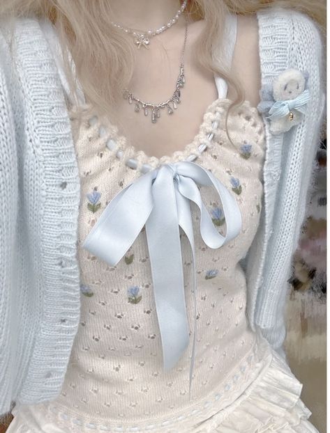 Blue Coquette Outfit, Girly Outfits Classy, Pink Girly Outfits, Coquette Blue, Fashion Aesthetic Outfits, Favorite Aesthetic, Blue Coquette, Coquette Outfit, Baby Blue Aesthetic