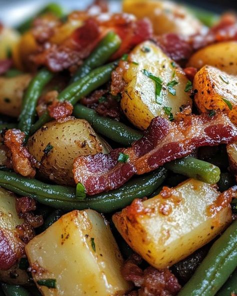 Instapot Vegetable Recipes, Pressure Cooker Vegetables, Instant Pot Green Beans And Potatoes, Instant Pot Vegetables, Instant Pot Green Beans, Ranch Green Beans, Instant Pot Veggies, Bacon Potatoes, Beans And Potatoes