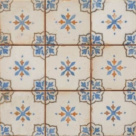 Barolo Summer Blue Tiles | Walls and Floors Vintage Tegel, Vintage Industrial Design, Painting Ceramic Tiles, Merola Tile, Spanish Tile, Encaustic Tile, Style Cottage, House Tiles, Square Tile