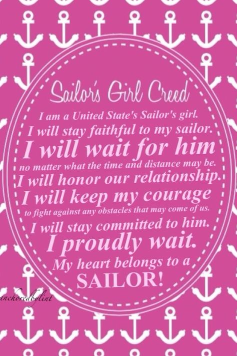 Sailor's girl creed :) Navy Girlfriend Quotes, Military Love Quotes, Proud Navy Girlfriend, Deployment Ideas, Creed 3, Navy Girlfriend, Olive Oyl, Military Girlfriend, Navy Gifts