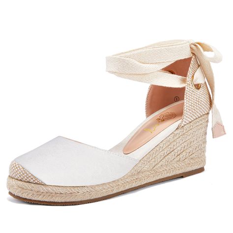 PRICES MAY VARY. Synthetic Sole. Braided Wedge Heel, Padded Insole, Boho Mid Heel, Closed Toe, Ankle Wrap, Linen Espadrille Platform Wedges Sandals For Women. Comfortable Espadrille Wedges With a 3.5 Inch Wedge Heel, Adjustable Ankle Strap Buckle. Occasions: Casual/ Work/ Vacation/ Holiday/ Party/ Club/ School/ Shopping/ Outdoor. Design: Classic Espadrille High Heel Casual Sandals For Women. Currently 9 Colors Available. The Color May Slightly Different From What It Appears, Due To Different Mon Summer Wedge Sandals, Summer Sandals Wedge, Work Vacation, Platform Espadrille Sandals, Casual High Heels, Summer Wedges, Wedges Sandals, Espadrilles Platform, Platform Espadrilles