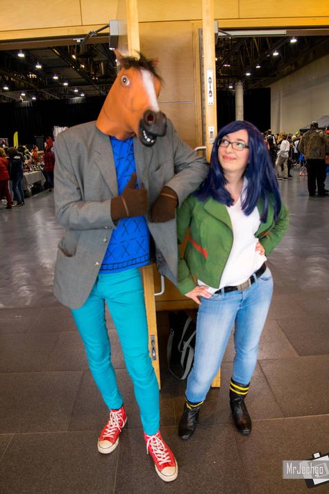 Bojack Horseman And Diane, Bojack Halloween Costume, Bojack Horseman Cosplay, Cute Disney Costumes, Halloween Costumes Movies Characters, Womens Halloween Costume Ideas Unique, Weird Halloween Costumes, Bojack Horseman Costume, Costumes For Couples