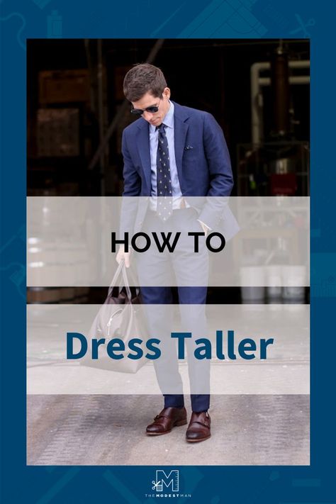 There are certain things that short men can do to “dress taller” and avoid looking shorter. Here you will find my free guide goes way beyond the same old worn out advice, like “wear vertical stripes”. Here you'll learn: 1) What colors and patterns look best on shorter men. 2) How a suit can make you look taller. 3) The correct size for accessories (like ties and belts) …and more! .  #shortman #men #mensstyles #shortmanproblems Fashion Styles Types, Formal Attire For Men, Men's Shirts And Tops, Fashion Tips For Men, Fall Chic, Short Men, Short Men Fashion, Mens Style Guide, Dapper Men