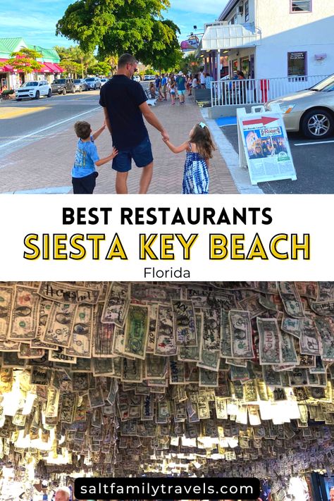 Headed to Siesta Key Beach for spring break or a family vacation? Siesta Key Village is packed with restaurants, bars and shopping. There’s always something fun to do in this small 4-6 block district. We’ll breakdown the top Siesta Key village restaurants plus guide you on which spots have live music and outdoor seating. Here are the top 15 best Florida restaurants in Siesta Key. Our #1 Restaurant is Siesta Key Oyster Bar also known as SKOB by the locals. Siesta Key Village Florida, Siesta Key Outfits, Siesta Key Florida Outfits, Siesta Key Restaurants, Siesta Beach Florida, Siesta Key Beach Florida, Florida Trips, Siesta Key Village, Florida Travel Destinations