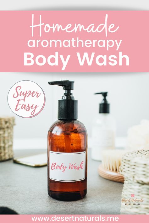 DIY Homemade AromaTherapy Body Wash recipe with castille soap to moisturize dry skin.  Use Lavender essential oil for a calming and relaxing bath or shower at bedtime.  Use energizing essential oil like Peppermint or a Ctirus in your shower or bath in the morning for energy.  The DIY recipe is fast, easy to make and inexpensive for the frugal DIYer. Essential Oils For Body Wash, Homestead Market, Craft Ideas For Teens, Homemade Body Wash Recipe, Natural Apothecary, Making Soaps, Body Wash Recipe, Diy Body Wash, Homemade Body Wash