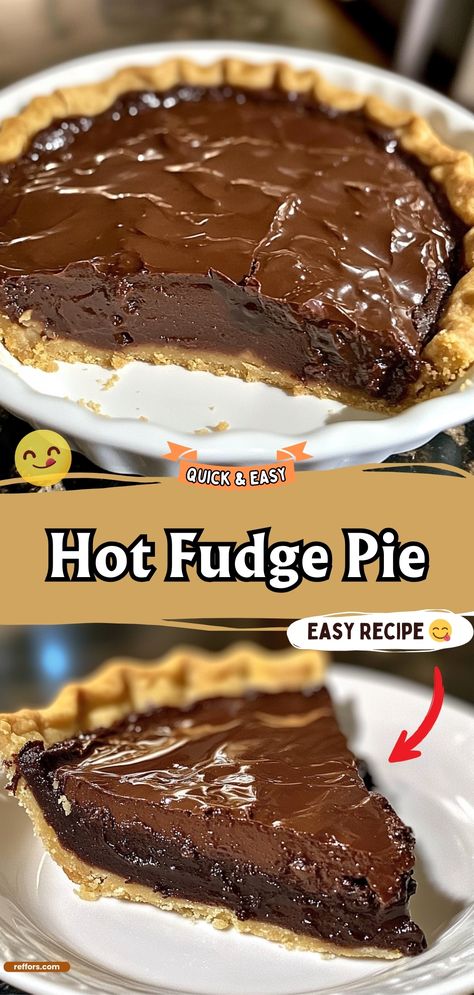 Indulge in the gooey richness of Hot Fudge Pie, a dessert that combines the dense texture of a brownie with the warm, chocolaty comfort of hot fudge. Serve it warm with a scoop of vanilla ice cream for ultimate decadence. #HotFudgePie #ChocolateLovers #DessertTime Hot Fudge Pie Recipe Easy, Hot Fudge Desserts, Chocolate Fudge Brownie Pie, Hot Fudge Pie Easy, Sweetened Condensed Milk Chocolate Pie, Easy Hot Fudge Pie, Fudge Pie Recipe Paula Deen, Recipe For Chocolate Pie, Hot Fudge Pie Recipe