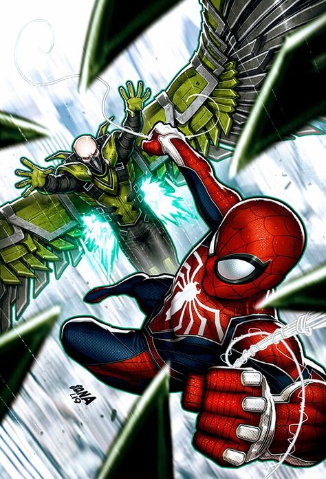 Spider-Man PS4 vs. Vulture Spiderman City Background, Spiderman City, Vulture Spiderman, Vulture Marvel, David Nakayama, Spiderman Images, Spider Man Ps4, All Spiderman, The Vulture