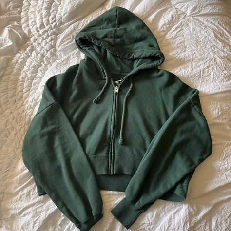 hollister cropped forest green zip up hoodie

- size... - Depop Green Zip Up Hoodie, Green Hoodie, Zip Up Hoodie, Hoodie Top, Sweatshirt Shirt, Forest Green, Hollister, Jean Shirts, Casual Skirts