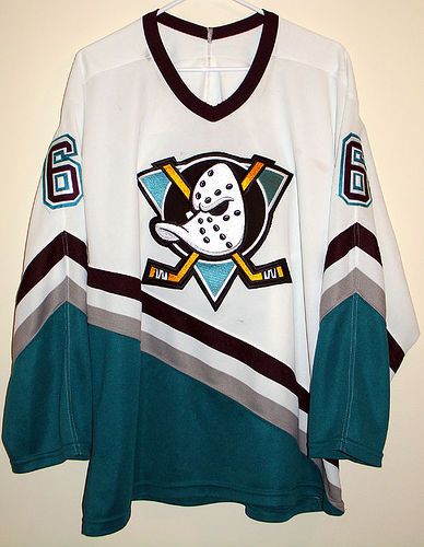 Colombe Jacobsen Mighty Ducks 2 Movie Worn Jersey by OneTigerFan, via Flickr Baseball Movies, Ducks Hockey, Custom Fitted Hats, Sports Tshirt Designs, Mighty Ducks, Hype Clothing, Insta Videos, Anaheim Ducks, 2 Movie