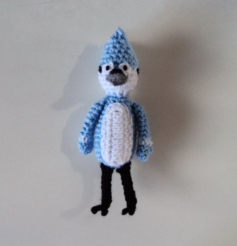 Mordecai - regular show - amigurumi - crochet - Lussi Lu Regular Show Crochet, Crocheting Ideas, Regular Show, Crafty Craft, Amigurumi Crochet, Art Stuff, Crochet Crafts, Cartoon Network, Easy Crochet