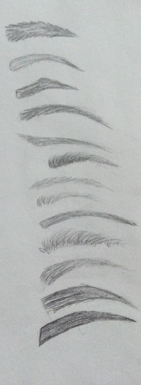 Eyebrow Types Drawing, Furrowed Eyebrows Drawing, How To Draw A Eyebrow, Different Types Of Eyebrows, Eyebrows Drawing, Drawing Eyebrows, Eyebrow Drawing, Types Of Eyebrows, How To Draw Eyebrows