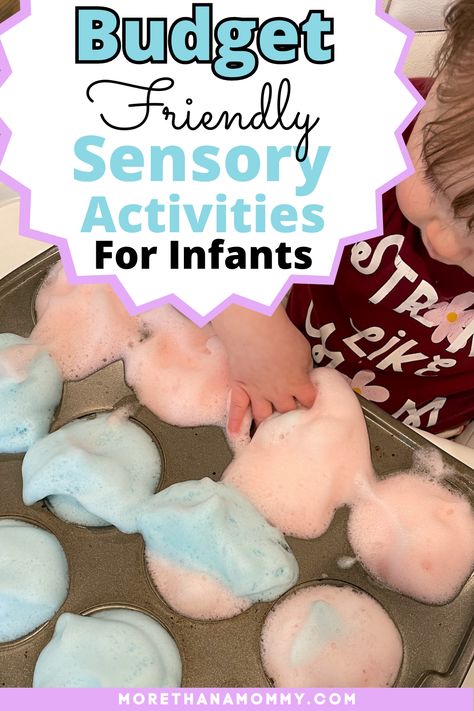 Budget Friendly Sensory Activities For Infants Infant Sensory Stimulation, Cognitive Activities For Infants, Sensory Activities For Infants, Sensory Bags For Babies, Fun Sensory Activities, Activities For Infants, Boy Activities, Infant Sensory, Infant Activity