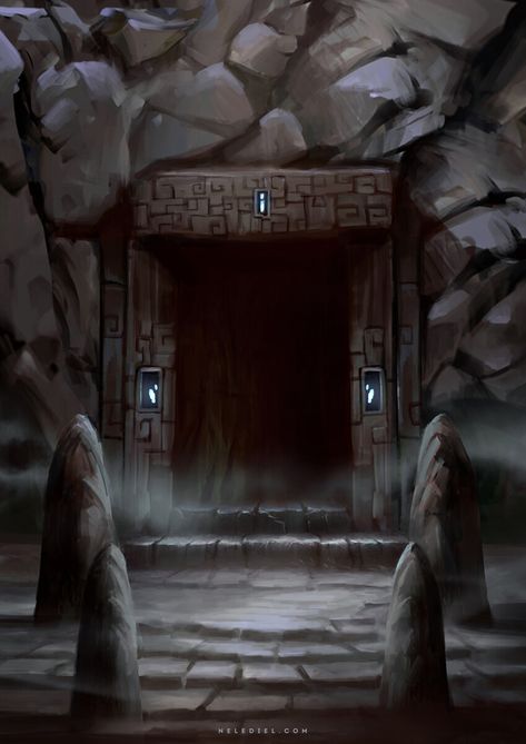 ArtStation - Sealed Dungeon, Nele Diel Dungeon Entrance, Shadow King, Lich King, Mystical Art, Fantasy Artist, Fantasy Rpg, Art Club, Sci Fi Art, Creature Design