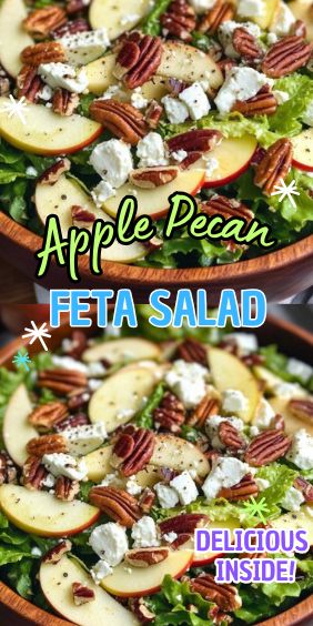 Apple Pecan Feta Salad Salad With Pecans And Feta, Salad With Candied Pecans And Feta, Apple Feta Walnut Salad, Candied Pecans For Salad Easy, Apple Pecan Feta Salad, Apple Pecan Salad Recipes, Apple Feta Salad, Pecan Salad Recipe, Apple Pecan Salad