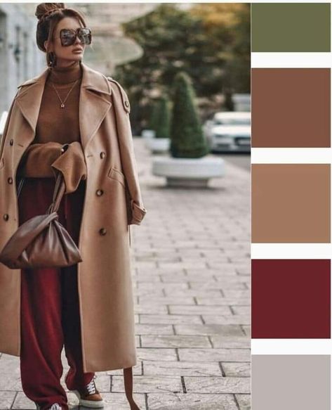 Camel Color Combinations, True Autumn Outfits, Camel Color Palette, Color Matching Clothes, Autumn Color Palette Fashion, Deep Autumn Color Palette, True Autumn, Color Outfits, Colour Combinations Fashion